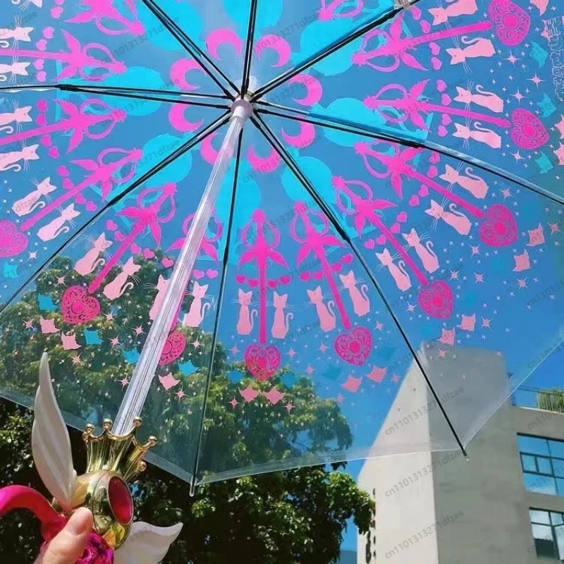 Sailor Moon Wand - Cute Sailor Moon Transparent Umbrella, Glowing
