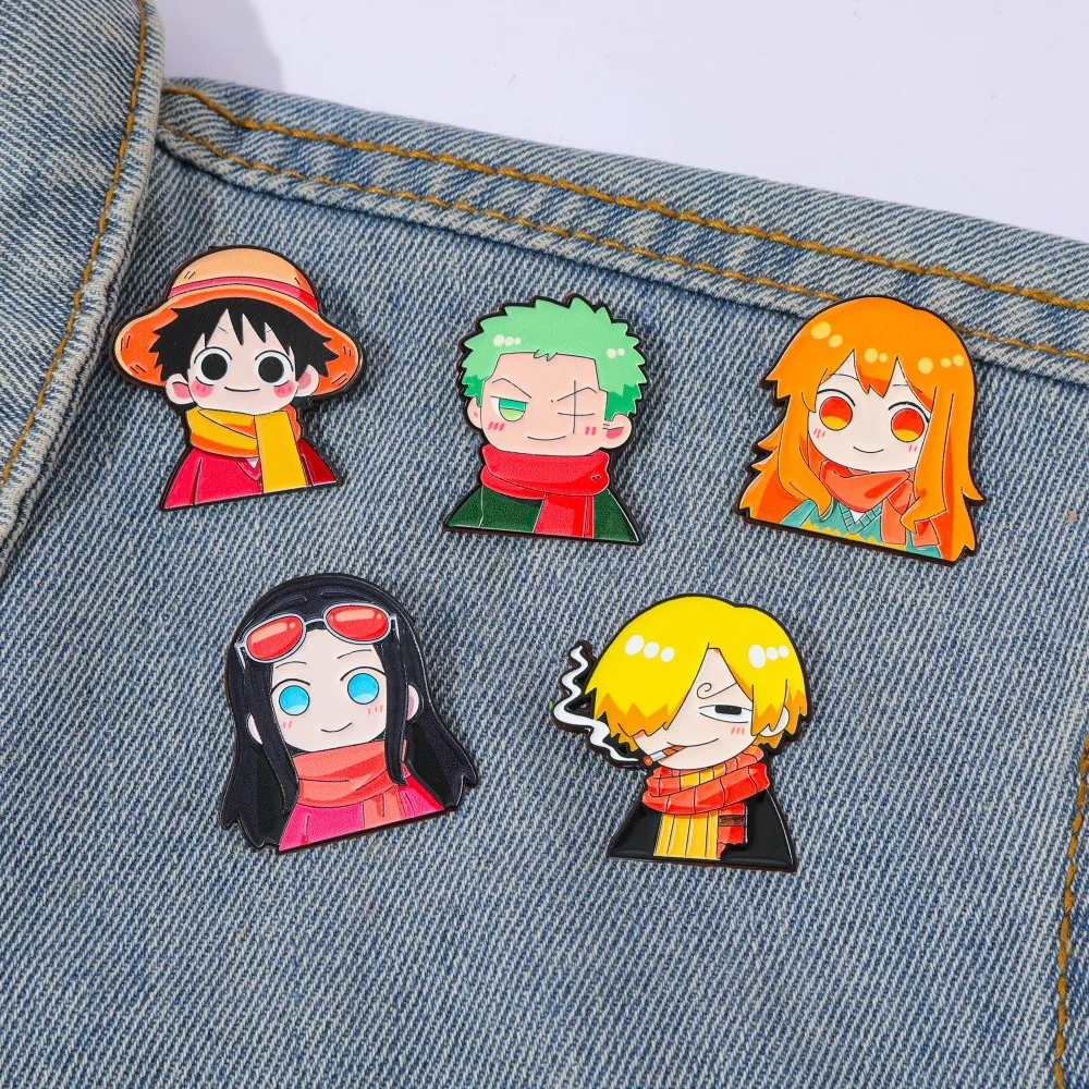 Cosplay Anime Zoro - 5 Pcs Cute Anime Cartoon Brooch