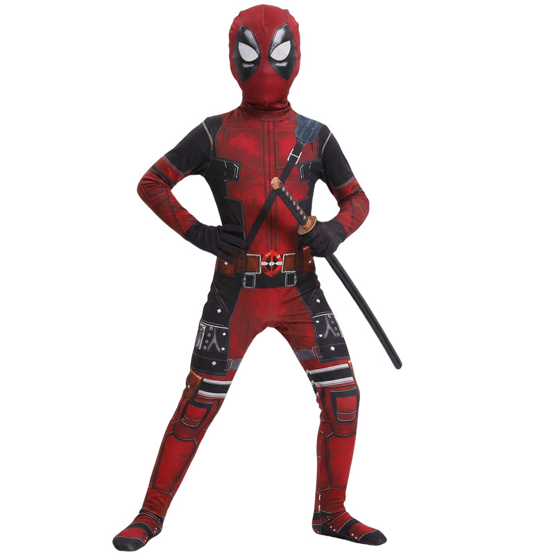 Anime Cosplay Sword - 3-12Y Kids Deadpool Costume with Sword