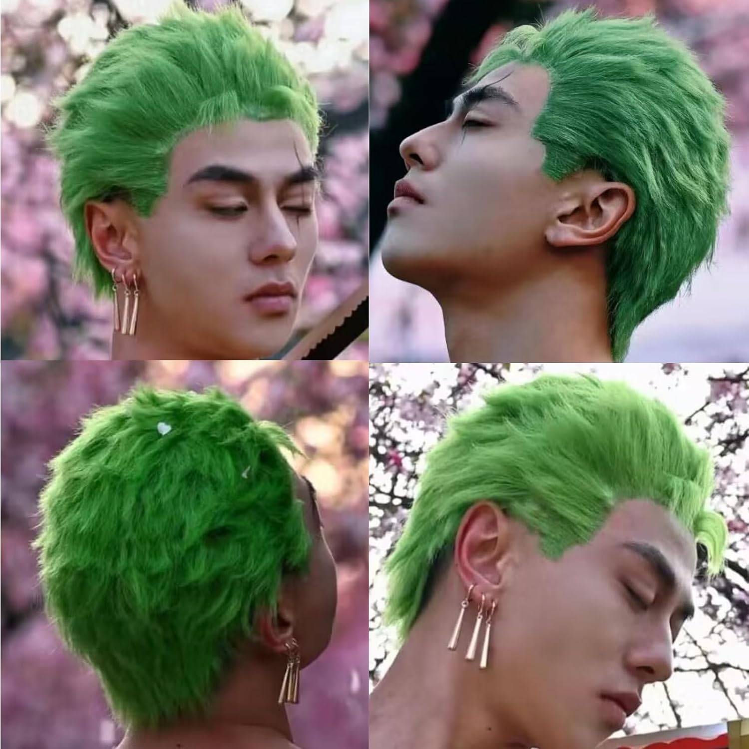 Short Green Wigs for Men Light - đánh giá và giá Cosplay Anime Zoro