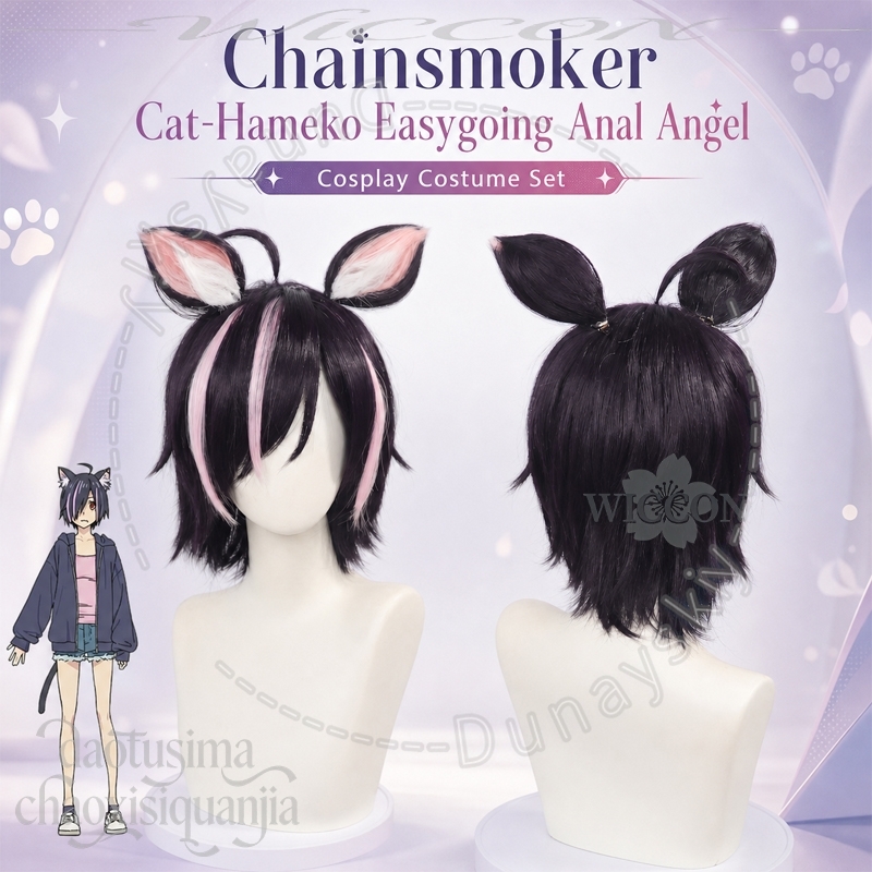 Anime Chainsmoker Cat Cosplay  - đánh giá và giá Cosplay Anime Black Hair