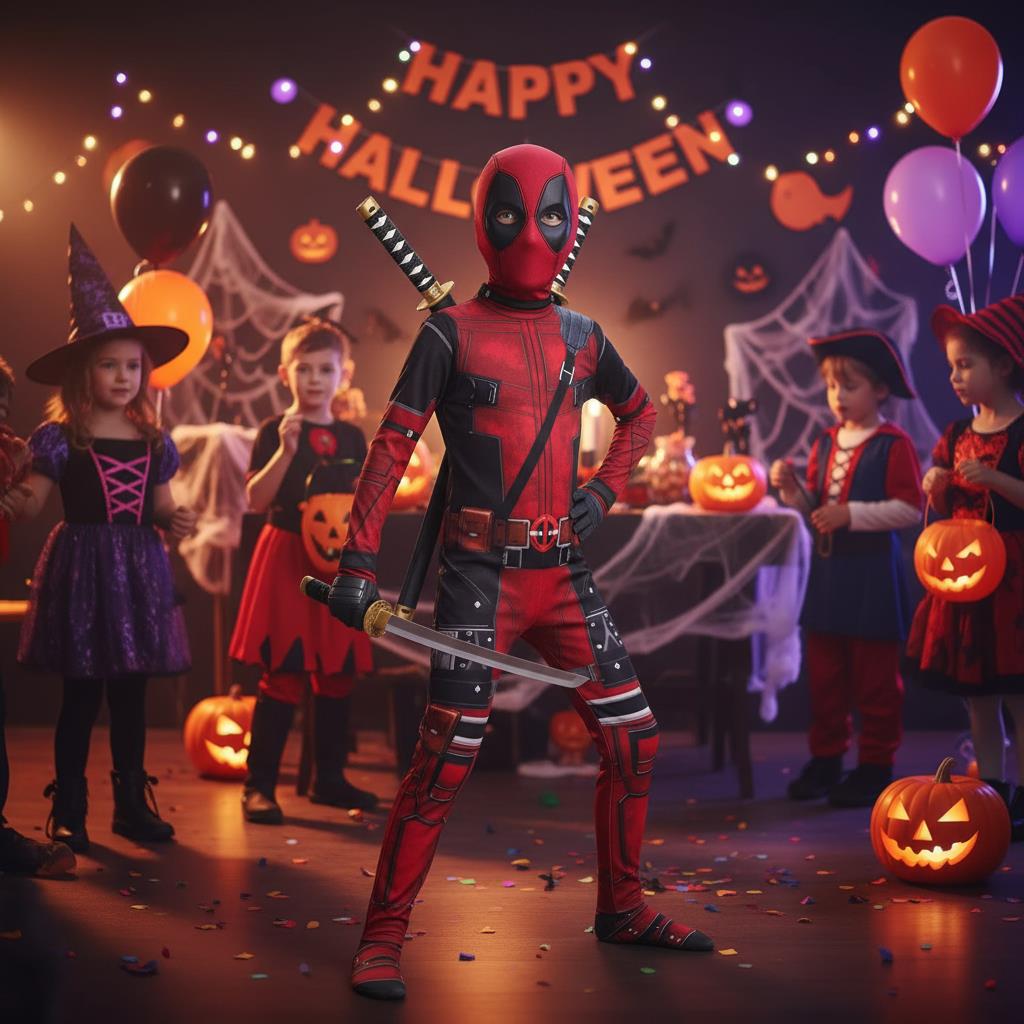 3-12Y Kids Deadpool Costume wi - đánh giá và giá Anime Cosplay Sword