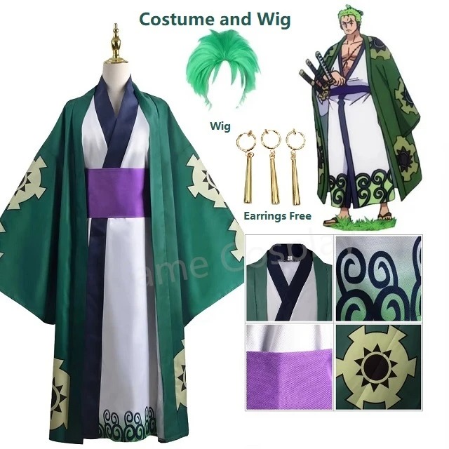 Green Roronoa Zoro Kimono Cosp - đánh giá và giá Cosplay Anime Zoro
