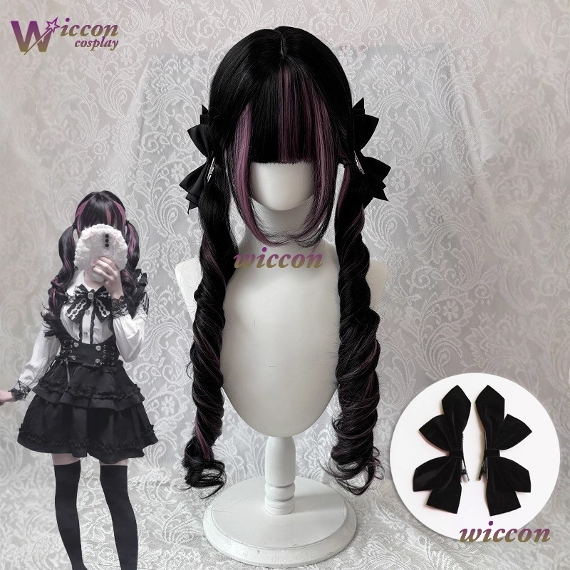 Comic ‌Black Wig with Pink Cos - đánh giá và giá Cosplay Anime Black Hair